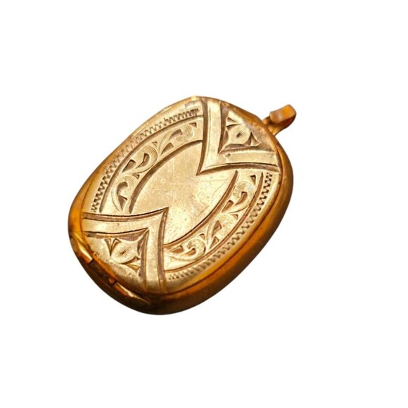 Antique Gold Filled Locket Or Pill Box (A8190) - Picture 2 of 6
